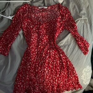 Red flowers Zara dress